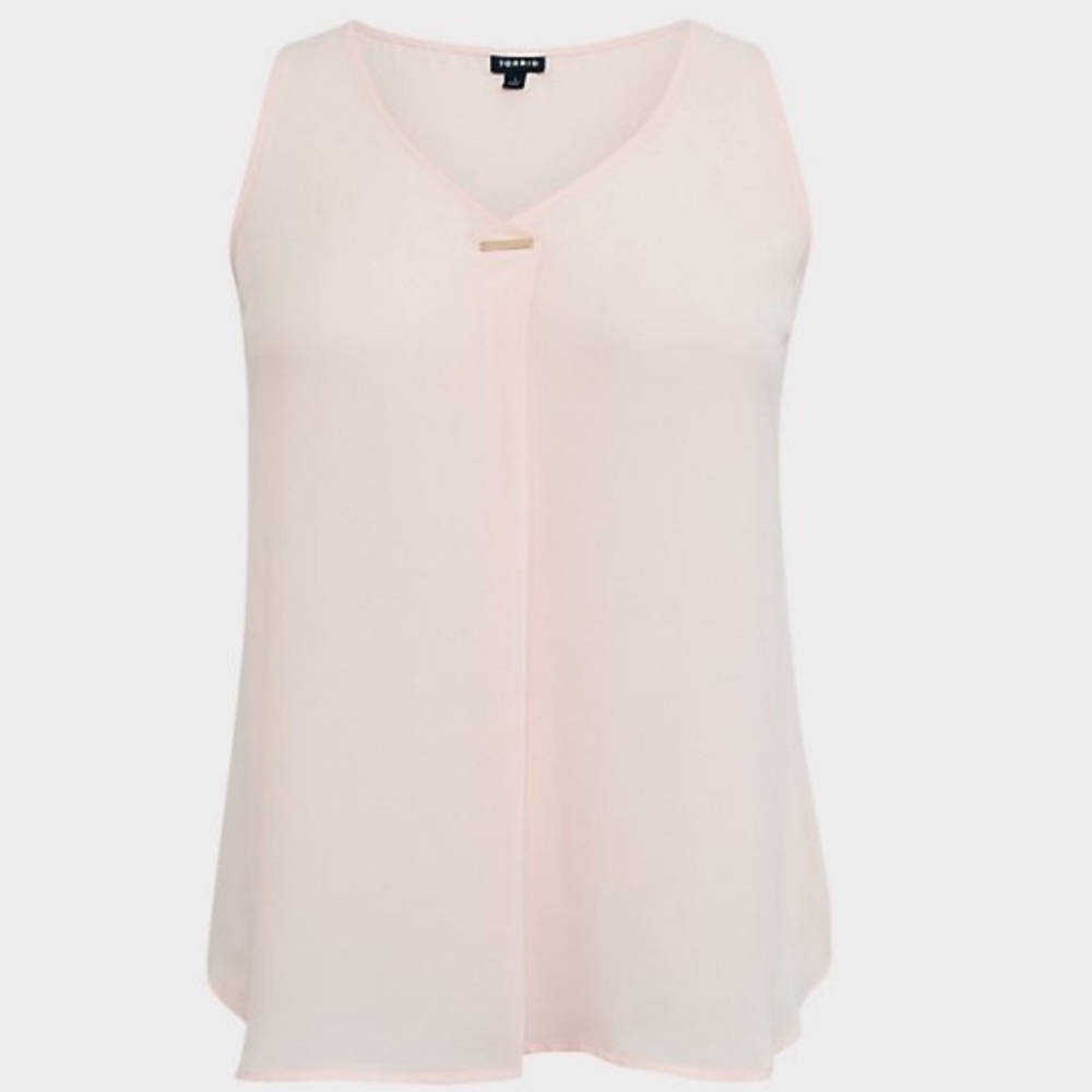 Torrid Peach Pleated Georgette Sleeveless Blouse Tank Top Plus Size 5X - Picture 3 of 13